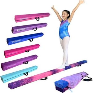 FC FUNCHEER 8FT Folding Gymnastic Beam,Wood core Anti-Slip Bottom with Carrying Handle