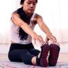 Tucketts Allegro Toeless Non-slip Grip Socks - Yoga, Barre, Pilates, Home & Leisure - 1 pair, Grey-Blush - Image 8