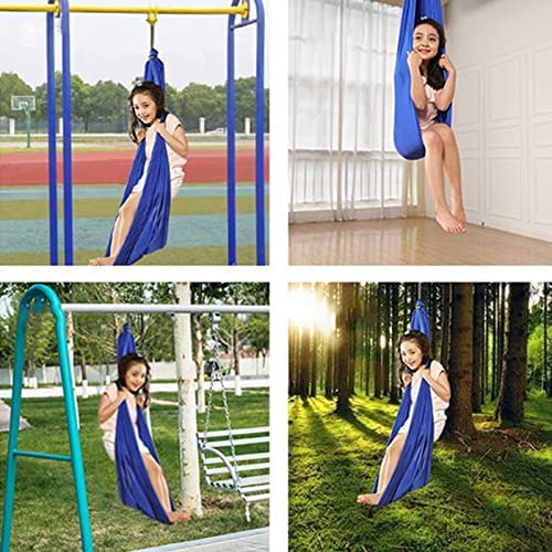 RXIRUCGD Aerial Silks Swing Seat for Kids, Nylon Stretch Hammmock Indoor, L-59'' W-110'' Aerial Yoga Stuff for Girls Exercise - Image 3