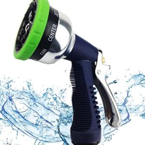 Professional Garden Hose Nozzle Spray Nozzle, 9 Adjustable Watering Patterns, Metal Body & Grip, High Pressure - Suitable for Watering Lawn and Garden, Washing Dogs & Pets
