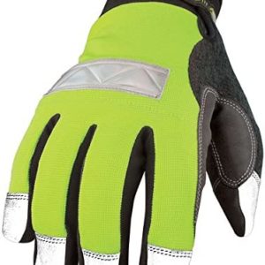 YOUNGSTOWN GLOVES Hi Viz Winter Work Gloves - Waterproof, Non-Slip Palm, Reflective, Snow and Cold Weather Gloves - Comfortable Heavy Duty Hand Protection - High Dexterity Mens Safety
