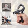 TKEPQ Grip Strength Trainer 2 Pack Hand Gripper Strengthener Exerciser Trainer Wrist Forearm Stretcher Adjustable Resistance - Silver, Black - Image 2
