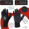 GlovBE 12 Pairs Grip All-Purpose Work Gloves with Latex Coated Palm, Black (Medium) - Image 2