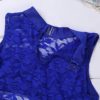 Aiihoo Kids Girls Two Piece Sports Ballet Dance Gymnastic Outfits Sleeveless Floral Lace Mock Neck Tops with Bottoms Set - Image 6