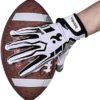Football Gloves Ultra-Stick Sports Receiver Gloves, Breathable and Non-Slip Silicone Grip Glove, Enhanced Performance White/Red Football Gloves for Youth & Adult(1 Pair) - Image 5