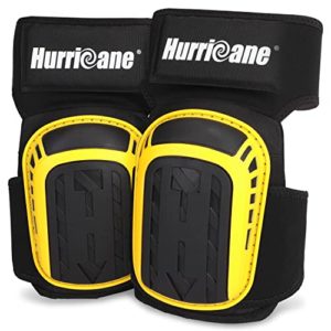 Hurricane Knee Pads for Work, Knee Pad for Construction, Knee Pad with Extra Thick Foam Gel, Heavy Duty Support Anti-Slip Knee Pads for Construction Cleaning Flooring Garden Mechanic Work, Automotive Repair with Extra Size Stretchable Straps to Save Your Knees
