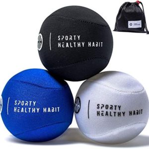 Hand Therapy Stress Ball 3 Pk For Adults -Relieve Stress / Strengthen Hands Fingers and Wrists. A Variety Of Colors 2.36-inch Grip Strength Trainers With 3 Firmness Levels + Bonuses