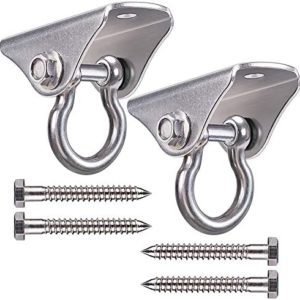 SELEWARE Swing Hangers Stainless Steel Swing Set Hooks for Porch Swing Hammock Chair; Ceiling Mount Anchors for Suspension Trainers Olympic Rings 2 Pack