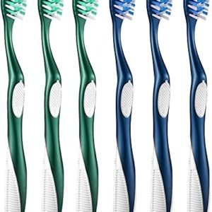 Fremouth Firm Toothbrushes for Adults, Cross Hard Bristles, 6 Count