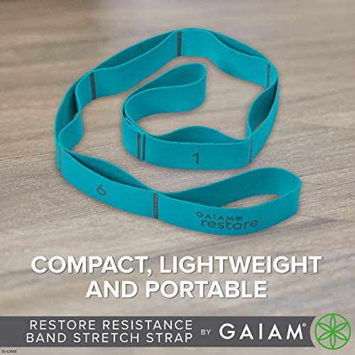 Gaiam Restore Stretch Band Strap - Elastic Stretching Strap with Loops for Medium Resistance Stretch Assist on Leg, Hamstring, Exercise/Fitness/Workout, Physical Therapy - Image 5