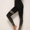 BBY Women's High Waisted Yoga Pants 7/8 Length Leggings with Black foil Stamping - Image 3