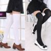 Womens Thigh High Socks Cotton Striped Over the Knee Socks Long Knee High Socks for Women … - Image 3