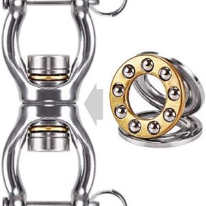 Dolibest SUS304 Silent Bearing Swing Swivel, Tire Swing Swivel with 2 Removeable Buckle for Web Tree Swing, Aerial Dance, Swing Yoga Swing Sets, 770LB Capacity