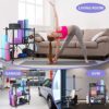 【Pre-Assembled】Yoga Mat Storage Rack,Home Gym Storage Cart,Workout Equipment Storage Organizer for Workout Room Yoga Accessories Dumbbell Kettlebell Resistance Bands,with Wheels Side Basket and Hooks - Image 6