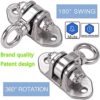 Dakzhou Stainless Steel 304 Heavy Duty Hanger 180°360° Swing 1200 LB Mounting Auger Installation Guide Playground Porch Swing Sandbag Yoga Hammock Stand Wooden Indoor-Outdoor - Image 2