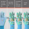 Colwelt Gardening Gloves for Women, Women Soft Jersey Garden Gloves with Non-Slip Dot, Floral Printed Garden Work Yard Gloves - Image 7