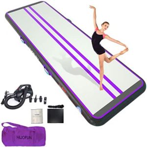 HIJOFUN Premium Inflatable Air Tumbling Track for Gymnastics Tumble Mat 10ft 13ft 16ft 20ft 4 in 8 inces Thick with Electric Air Pump for Home Kids/Gym/Yoga/Training/Cheerleading/Outdoor/Pool/Beach