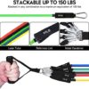 Resistance Bands Set 17pcs, Resistance Band, Exercise Bands Fitness Workout with Wide Handles, Door Anchor, Steel Clasp, Carry Bag, Ankle Straps for Home Gym Outdoor Travel - Image 5