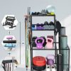 Weight Rack Home Gym Storage, Yoga Mat Storage Rack Workout Equipment Storage Rack for Dumbbells Kettlebells Resistance Band, Multifunction Exercise Equipment Gym Rack Organizer with Wheels and Hooks - Image 4