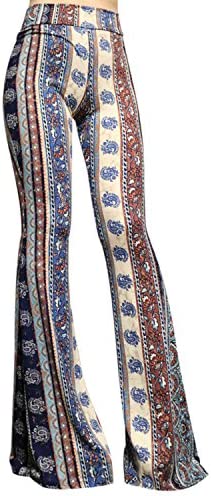 ShopMyTrend SMT Women's High Waist Wide Leg Long Palazzo Bell Bottom Yoga Pants