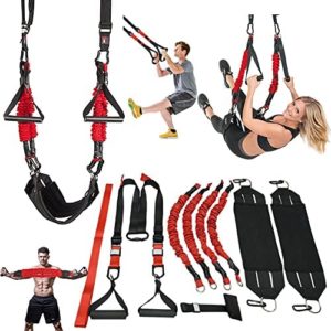 M.A.K Suspension Trainer System,Include Faction of Suspension Resistance Training Straps+Aerial Yoga Swing Belt+Adjustable Chest Expander, 2021 Updated Home/Gym/Yoga Studios Workout Equipment