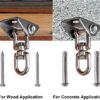 BLASCOOL Swing Hangers Heavy Duty Hook - 2000Lbs Capacity 360°Swivel with 4 Screw for Concrete Wooden Hanging Hardware for Hammock Chair Yoga Gym Trapeze Hammock (2 Sets - Image 4