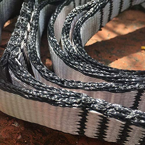 PRETYZOOM 3 pcs Aerial Yoga Flat Belt Anti- Gravity Rope Stretching Strap with Loops for Physical Therapy Yoga Exercise (Silver) - Image 6