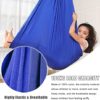 Bisonic Aerial elastic Yoga Hammock - Yoga Swing for Antigravity Yoga, Inversion Exercises, Improved Flexibility & Core Strength - Extension Straps, Carabiners and Pose Guide Included ï¼ˆRed,5x2.8Mï¼‰ - Image 7