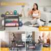 Omreid Home Gym Storage Rack,Yoga Mat Storage,Ball Storage,Dumbbell Rack,Weight Rack for Dumbbells, Kettlebells,Yoga Mat and Small Yoga Balls, All in One Workout Storage with Wheels and Hooks,Easy Assemble - Image 6