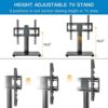 PERLESMITH Swivel Universal TV Stand / Base - Table Top TV Stand for 32-60 inch LCD LED TVs - Height Adjustable TV Mount Stand with Tempered Glass Base, VESA 400x400mm, Holds up to 88lbs PSTVS09 - Image 3