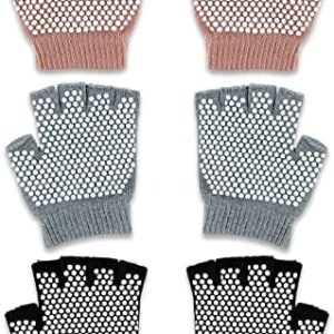 Yoga Gloves - Yoga Glvoes with Grips for Women - 3 Pairs - Pilates Gloves for Women Grip Gloves for Pilates - FYOURH