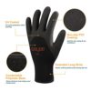 COOLJOB Fleece Lined Winter Work Gloves, Thermal Warm Freezer Gloves for Work Below Zero, Men’s Cold Weather Gloves with Non Slip Grip, Thick Windproof Cycling Biking Gloves, 1 Pair, Medium, Black - Image 2