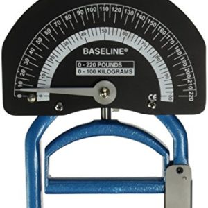Baseline Smedley Spring Adjustable Handle Hand Dynamometer with Carry Case for Precision Measurement of Hand, Grip and Forearm Strength, 0 to 220 lbs. Force Range