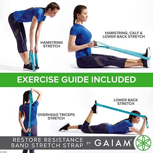 Gaiam Restore Stretch Band Strap - Elastic Stretching Strap with Loops for Medium Resistance Stretch Assist on Leg, Hamstring, Exercise/Fitness/Workout, Physical Therapy - Image 6