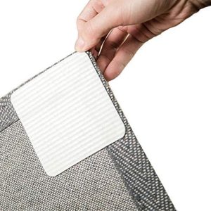Home Techpro Rug Pads Grippers, 12 PCS Non Slip Washable Grippers for Rug, “Vacuum TECH” - New Materials to Anti Curling Rug Pad : Keep Your Rug in Place & Make Corner Flat and Easily Peel Off (12)