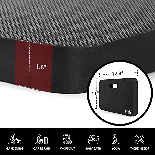 Extra Thick Kneeling Pad for Gardening, Comfortable Knee Pad Cushion, Extra Large Foam Kneeler Mat for Gardening, Baby Bath, Workout, Exercise & Yoga, Mechanic, 17.8 x 11 x 1.5 in, Black - Image 2