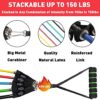 Resistance Bands Set Workout Bands, 150lbs Fitness Bands Exercise Bands with Handles, Door Anchor, Legs Ankle Straps and Portable Bag for Fitness, Home Gym Equipment Yoga, Strength, Slim - Image 5