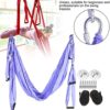 Generici Aerial Yoga Swing Set, 1.4‑1.5m / 4.6‑4.9ft, Yoga Hammock Trapeze Swing with Fixed Disk and Storage Bag, Trapeze Yoga Kit, Flying Yoga Inversion Tool for Indoor Home Fitness(Purple) - Image 5