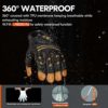 Vgo 1-Pair -4℉ or above Winter Waterproof High Dexterity Heavy Duty Mechanic Glove, Rigger Glove, Anti-vibration, Anti-abrasion, Touchscreen (Size L, Brown, GA8954FW) - Image 5