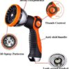Garden Hose Nozzle Spray Nozzle,10 Hose Metal Duty Watering Patterns Thumb Control On Off Valve, High Pressure Nozzle Sprayer for Watering Plants, Car Wash,Cleaning,Showering Pets - Image 2