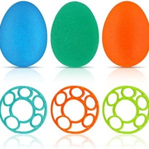 Ryaco 3PCS Grip Strength Stress Balls for Adults & Kids, Hand Exercise Balls Gel Set, with Finger Trainers, Soft & Hard - Anxiety Relief, Resistance Training, Therapy, Easy Squeeze