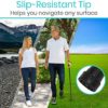 Vive Folding Cane - Foldable Walking Cane for Men, Women - Fold-up, Collapsible, Lightweight, Adjustable, Portable Hand Walking Stick - Balancing Mobility Aid - Sleek, Comfortable T Handles (Black) - Image 6