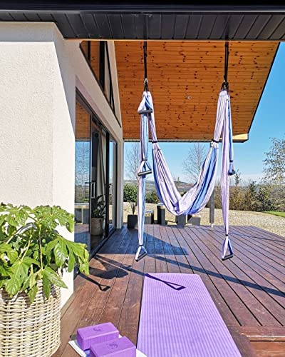 Aerial Yoga Swing Set Yoga Hammock Trapeze Sling Inversion Tool for Indoor Home Fitness (Double Color) - Image 2