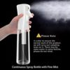 Continuous Spray Bottle - 10 Ounce Mister Spray Bottle Ultra Fine Mist Spray Bottles for Hair - Clear Water Spray Bottle Plant Mister Sprayer for Cleaning, Misting & Skin Care- 3 pack - Image 5