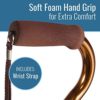 DMI Deluxe Lightweight Adjustable Walking Cane with Soft Foam Offset Hand Grip, Slip Resistance, For Men and Women, Bronze - Image 2