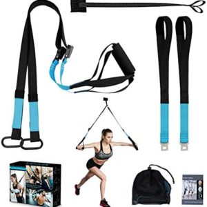 KEAFOLS Bodyweight Fitness Resistance Kit Extension Strap Door Anchors, Powerlifting Strength Workout Straps Full Body Complete Home Gym Body Core Exercise