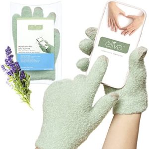 Élive Hand Moisturizing Gloves Overnight - Essential Jojoba Oil, Vitamin E Infused Gel Lining, Cotton Touch Screen Finger Tips, Hand Spa Dry Hands Treatment, Manicure Cuticle Repair Glove, Nurse Gifts