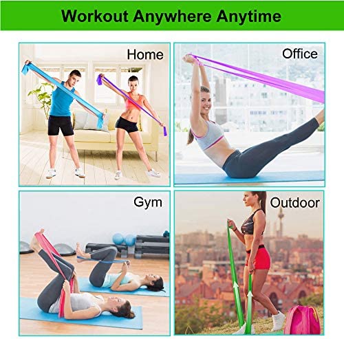 GOAITOU Resistance Bands, Professional Latex Elastic Exercise Bands Long Stretch Bands for Physical Therapy, Recovery, Yoga, Pilates, at-Home or The Gym Workouts, Fitness, Strength Training - Image 7