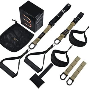 Bodytorc Suspension Trainer, Bodyweight Training Straps for Full Body Workouts at Home, Includes Door Anchor, Extension Arms and Advanced Foot Straps.