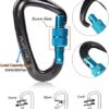 STURME Carabiner Clip 12KN Aluminium Wiregate Lightweight Heavy Duty Large Strong Durable D-Ring Hooks Spring Snap Link Keychain Clips Set for Hammock Improved Design 2022 - Image 4